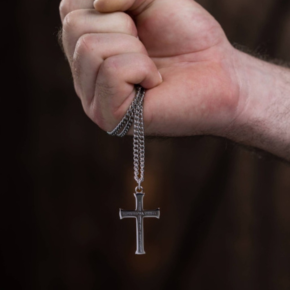 Shields of Strength Men's Philippians 4:13 Cross Necklace - Christian Jewelry